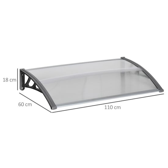 4goodz Deurluifel afdak 110x60 cm met uv- regen- en zonbescherming grijs - Image 5