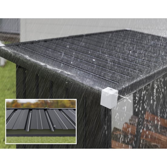4goodz Houtopslag gegalvaniseerd staal met schuin dak – 66x150x150 cm - - Image 2