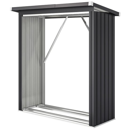4goodz Houtopslag gegalvaniseerd staal met schuin dak – 66x150x150 cm - - Image 5