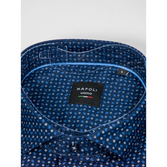 Napoli Uomo overhemd heren blauw print italianstyle - Image 4