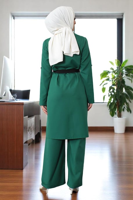 Embroidered Detailed Suit Emerald - Image 4