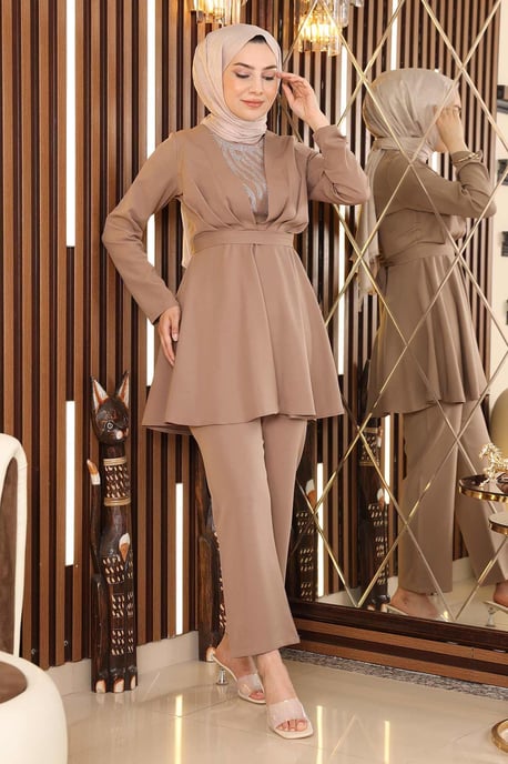 Steen Detailed Met riem Pak Nerts - Image 3