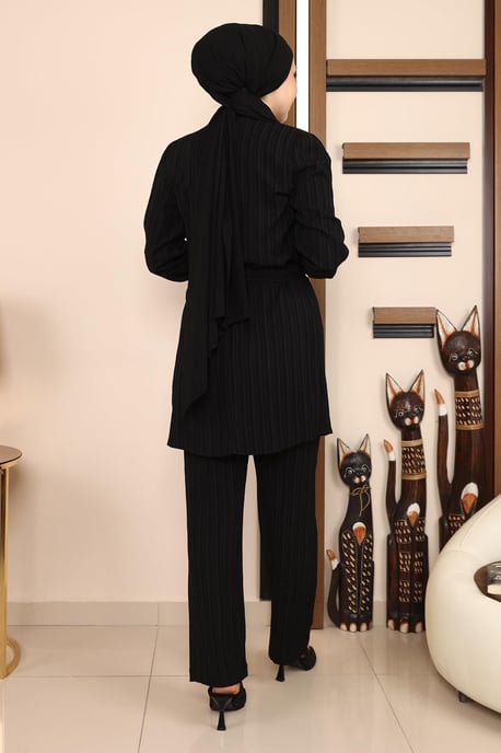 Chain Detailed Suit Black - Image 4