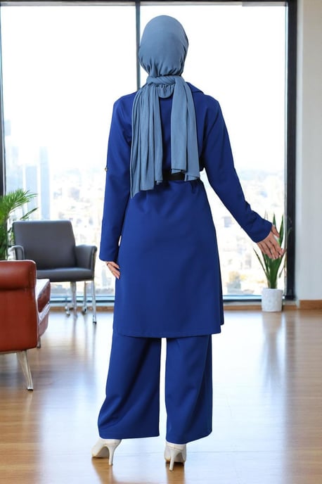 Embroidered Detailed Suit Indigo - Image 4