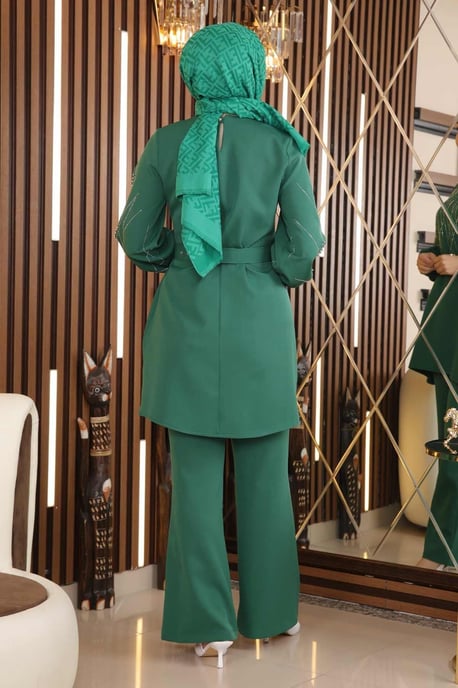 Pearl Stone Detailed Set Emerald - Image 4