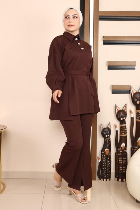 Slit Suit Brown - Image 2
