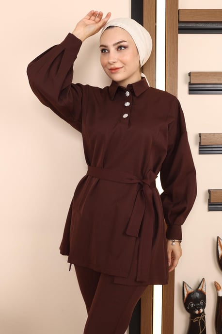 Slit Suit Brown - Image 5
