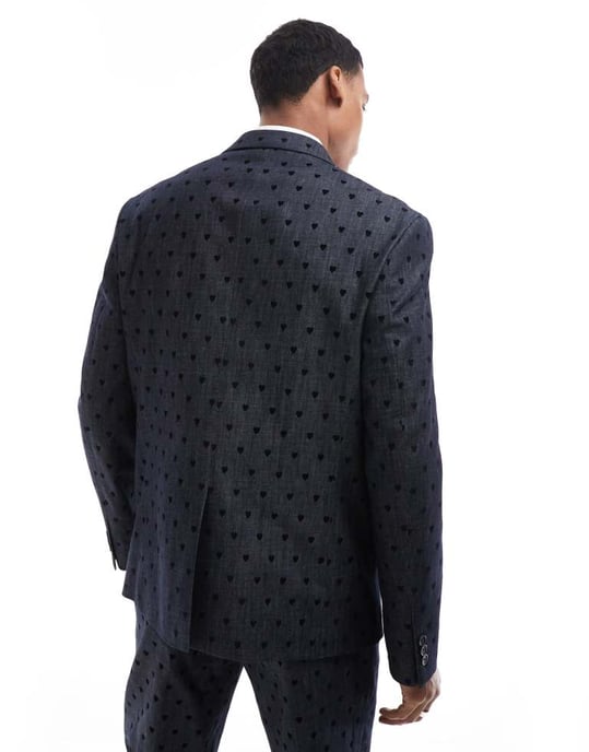 Viggo eriksen suit jacket in in denim heart co-ord - Image 3