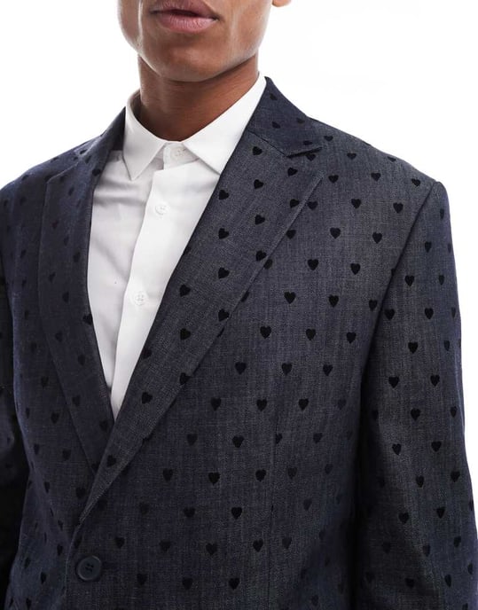 Viggo eriksen suit jacket in in denim heart co-ord - Image 4