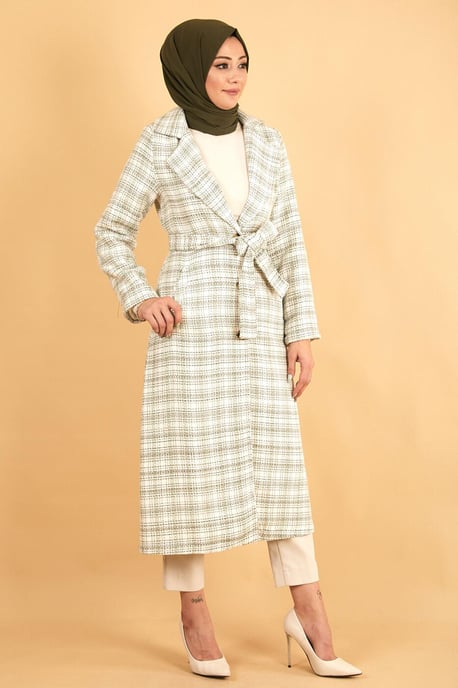 Bred krage Chanel Fabric Kashmir Kappa Khaki - Image 3