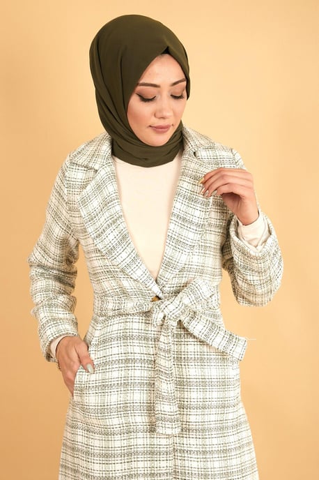Bred krage Chanel Fabric Kashmir Kappa Khaki - Image 5