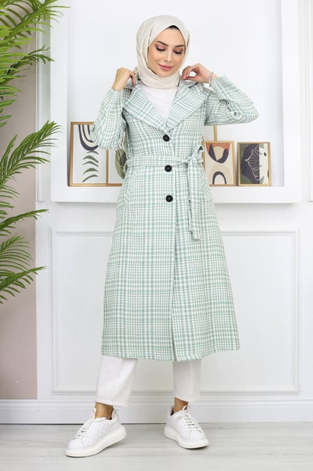Rutig Chanel Kashmir Kappa Mintgrön - Image 3