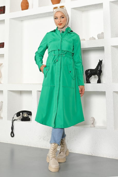 Huva Trenchcoat Grön - Image 3