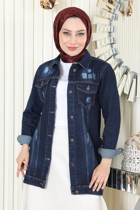 Knäppt Denim Jacka Mörk Denim - Image 2