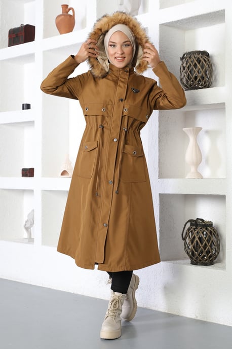 Eyelet Detailed Kappa With Emblem, Brun-beige - Image 3