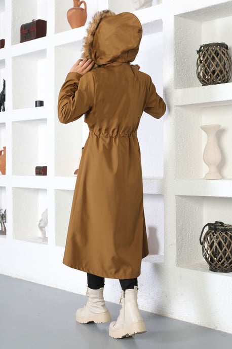 Eyelet Detailed Kappa With Emblem, Brun-beige - Image 4