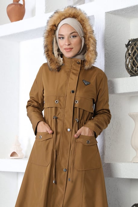Eyelet Detailed Kappa With Emblem, Brun-beige - Image 5