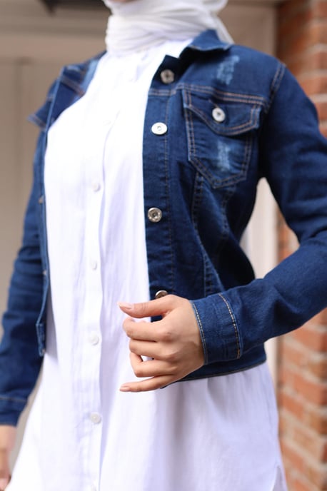 Knäppt Denim Jacka Mörk Denim - Image 4