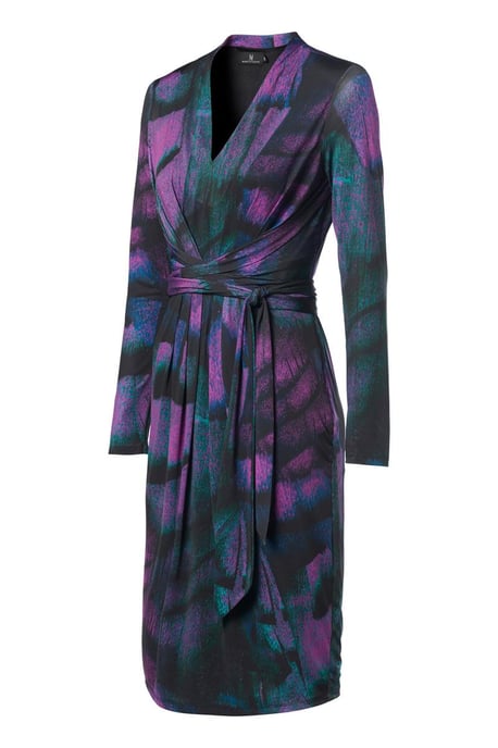 Clemence Print Jurk Zwart / Paars - Image 3