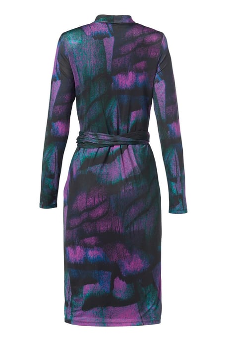 Clemence Print Jurk Zwart / Paars - Image 4