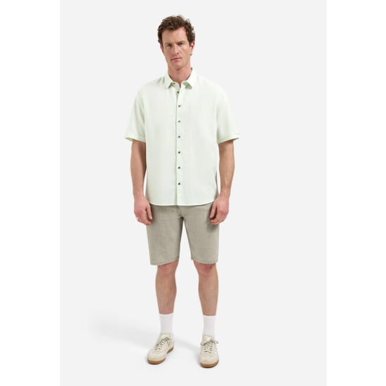 No Excess Shirt short sleeve with linen seagreen - Image 2