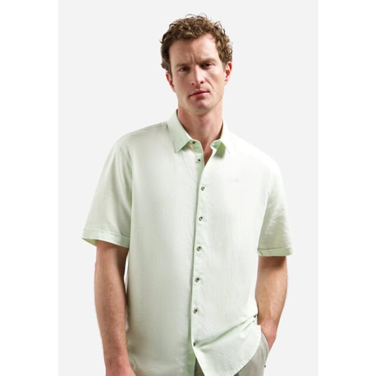 No Excess Shirt short sleeve with linen seagreen - Image 4