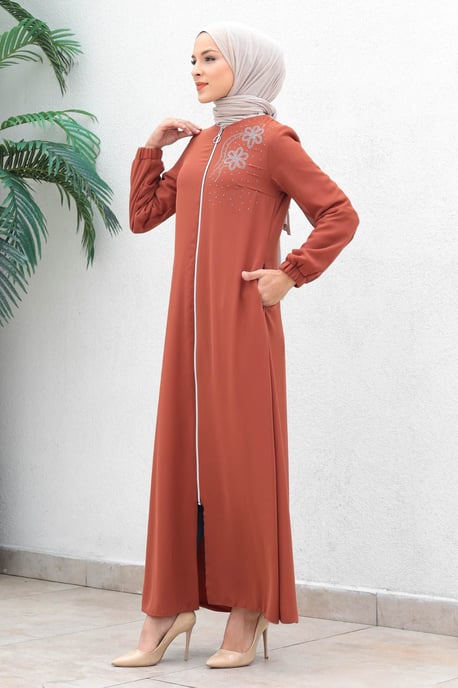 Med blixtlås Chiffong Evening Abaya Lax - Image 2