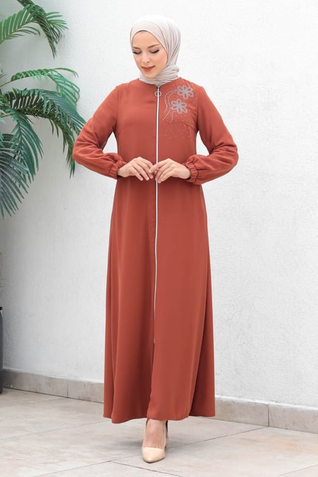 Med blixtlås Chiffong Evening Abaya Lax - Image 3