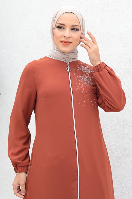 Med blixtlås Chiffong Evening Abaya Lax - Image 5