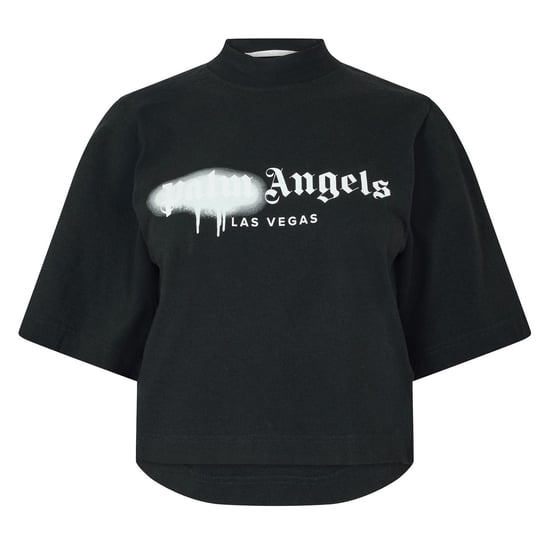 Women's Palm Angels Palm Milano Crop T in Black White - Image 1
