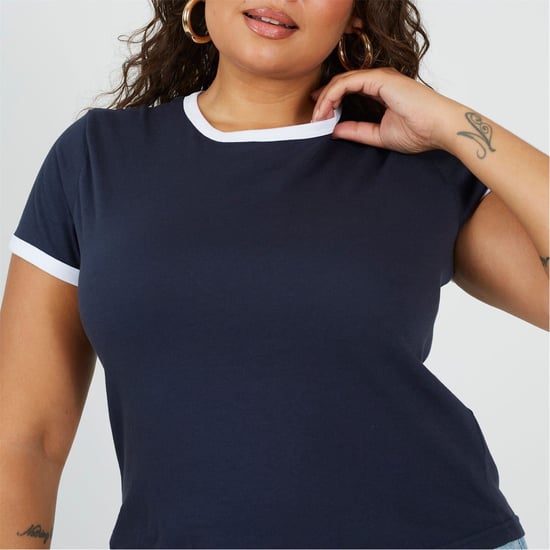 Women's Brave Soul Tee in Navy/White - Image 3
