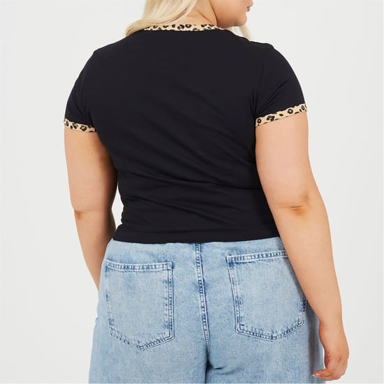 Women's Brave Soul Ps Ss Tee in Black/Leopard - Image 2