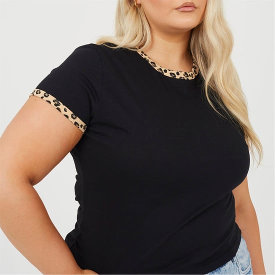 Women's Brave Soul Ps Ss Tee in Black/Leopard - Image 3