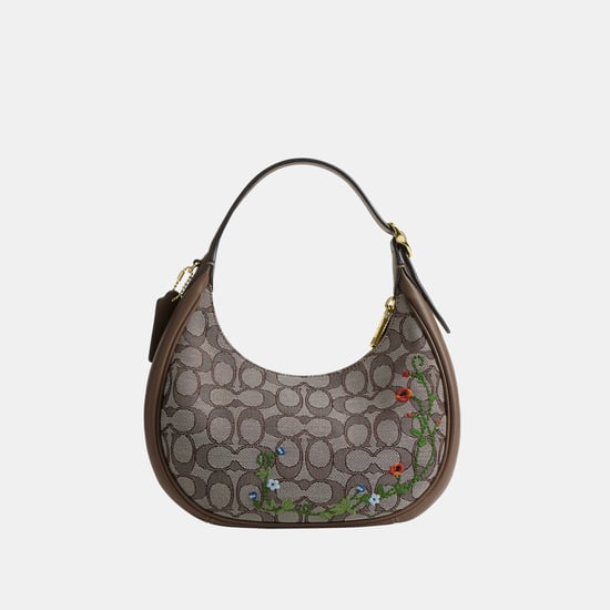 Emily Shoulder Bag In Signature Jacquard With Floral Embroidery - Image 1
