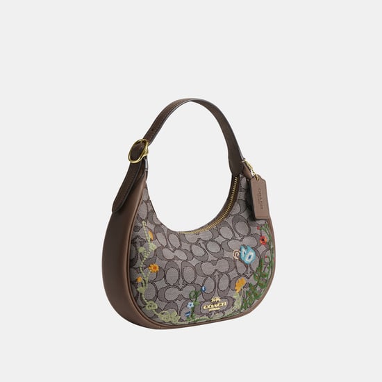 Emily Shoulder Bag In Signature Jacquard With Floral Embroidery - Image 2