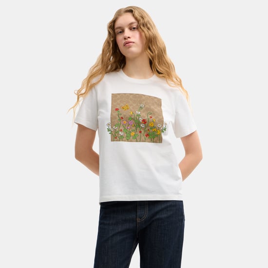 Floral Signature Square Classic T-Shirt In Organic Cotton - Image 2