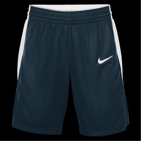 Women's Nike Team Stock Shorts in Obsidian/White - Image 2