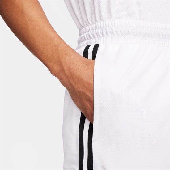 Men's Nike Dna Dri Fit 8 Basketball Shorts in White/Black - Image 6