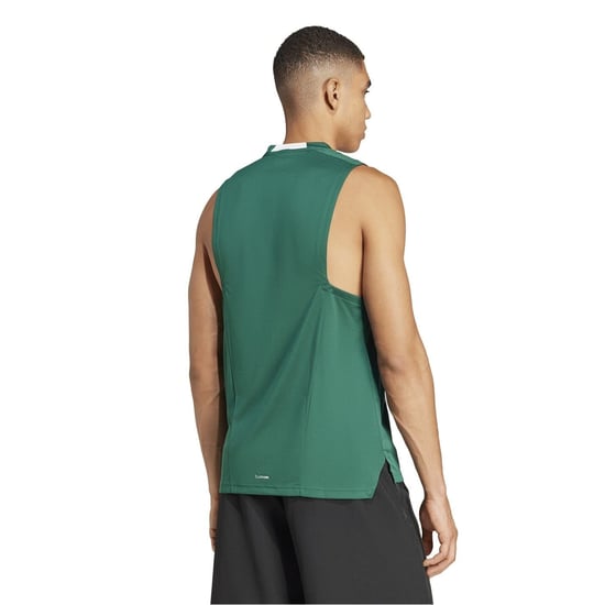 Men's adidas Printed Logo Crew Neck Sleeveless Muscle Tank in Cgreen/Cwhite - Image 3