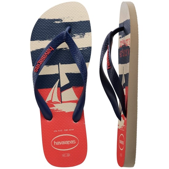 Women's Havaianas Naut Flip Flops with Thong Toe in Beige/Blue/Red - Image 3