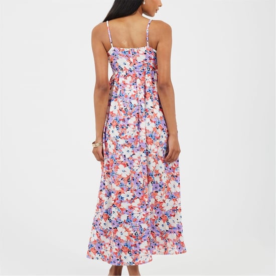 Women's Brave Soul Strappy Spaghetti Strap Sleeveless Maxi Dress in Coral/Purple - Image 2