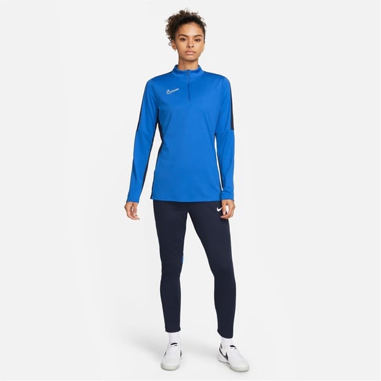 Women's Nike Drill Zip Neck Regular Fit Sweatshirt in Blue/White - Image 4