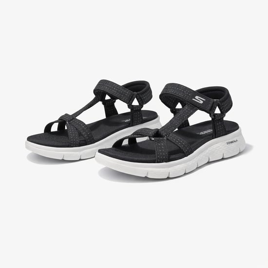 Skechers Go Walk Flex Sandal - Sublime Womens Ankle Strap Sandals Black/white - Image 2