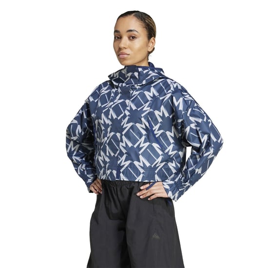Women's adidas MUFC Cropped Relaxed Fit Athletic Top in Night Indigo - Image 2