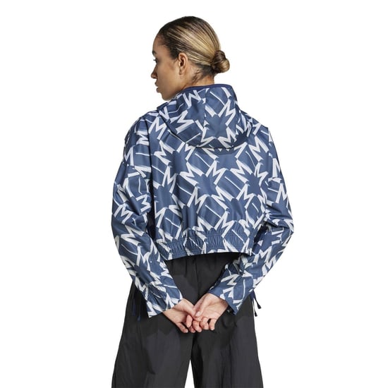 Women's adidas MUFC Cropped Relaxed Fit Athletic Top in Night Indigo - Image 3