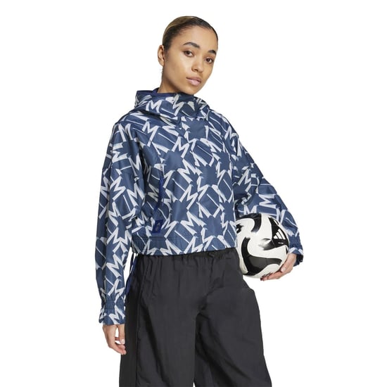 Women's adidas MUFC Cropped Relaxed Fit Athletic Top in Night Indigo - Image 4