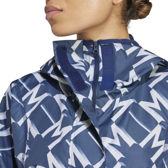 Women's adidas MUFC Cropped Relaxed Fit Athletic Top in Night Indigo - Image 5