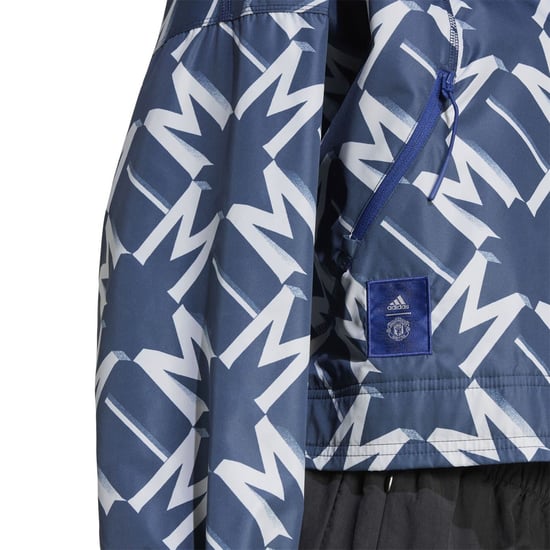 Women's adidas MUFC Cropped Relaxed Fit Athletic Top in Night Indigo - Image 6