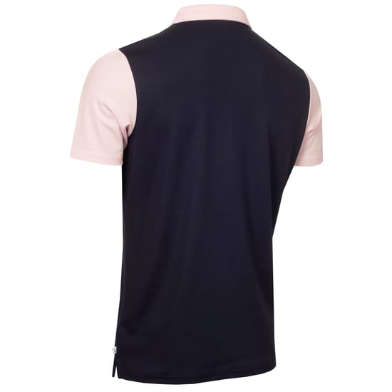 Men's Calvin Klein Golf Embroidered Lacoste Lettering Collared Polo Shirt in Nvy-Pnk - Image 2