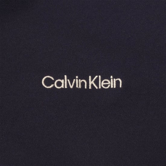 Men's Calvin Klein Golf Embroidered Lacoste Lettering Collared Polo Shirt in Oatm-Nvy - Image 4